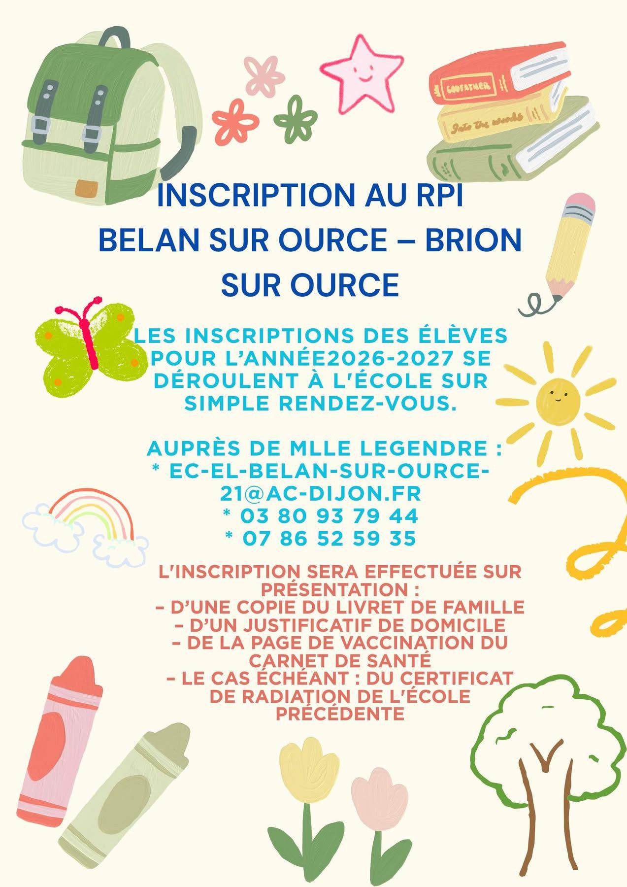 inscription école